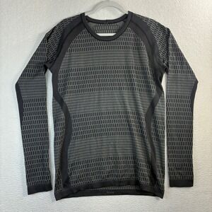 Lululemon All About That Base Workout Shirt Women 10 Gray Long Sleeve Thumbhole